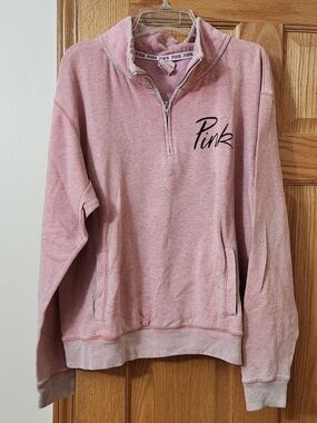 PINK Victoria's Secret Light Pink Half-Zip Sweatshirt